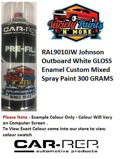 RAL9010JW Johnson Outboard White GLOSS Enamel Custom Mixed Spray Paint 300 GRAMS