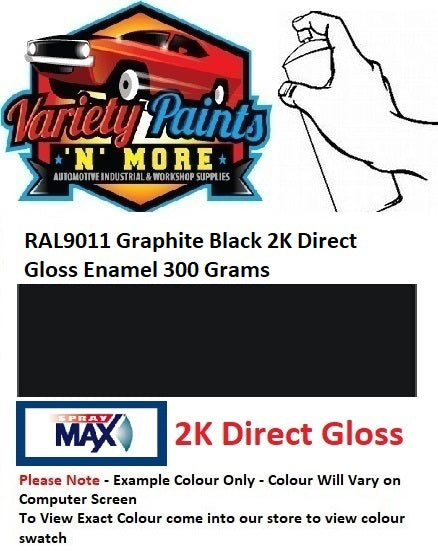 RAL9011 Graphite Black 2K Direct Gloss DTM Polyurethane Spray Paint 300 Grams