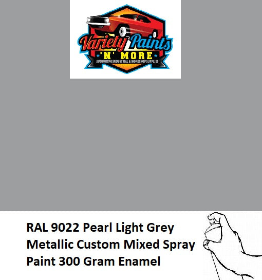 RAL9022 Pearl Light Grey Metallic MATT Custom Mixed Spray Paint 300 Gram Enamel
