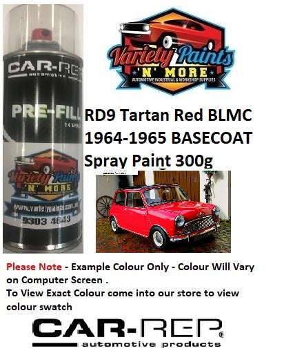 RD9 Tartan Red BLMC 1964-1965 BASECOAT Spray Paint 300g