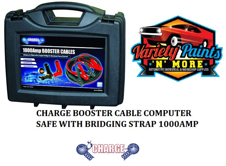 CHARGE BOOSTER CABLE COMPUTER SAFE WITH BRIDGING STRAP 1000AMP 6 METRES