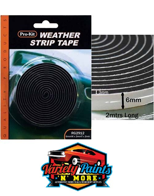 Prokit  Weatherstrip Foam Black 3MM X 6MM X 2M