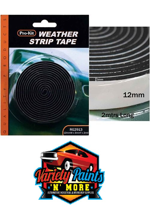 Prokit WEATHERSTRIP FOAM BLACK 12MM X 3MM X 2M