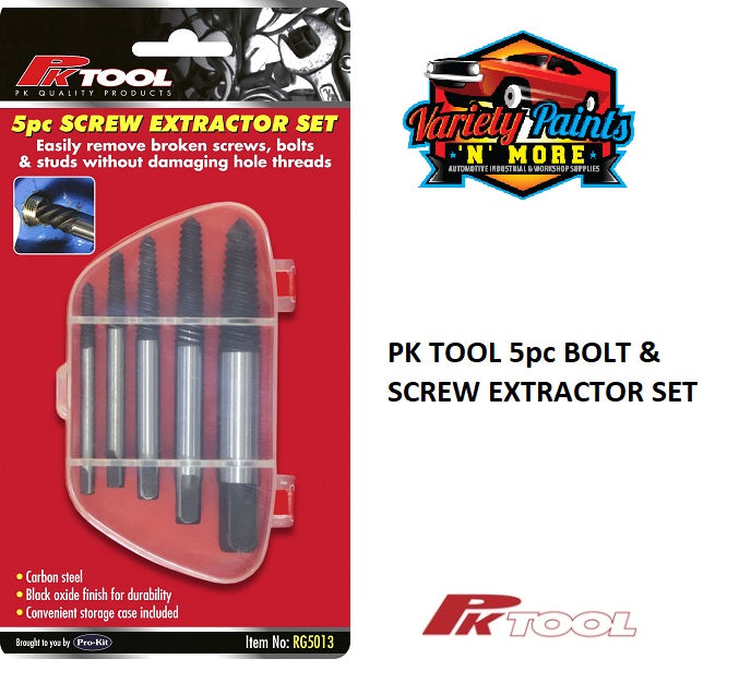 PKTool 5pc BOLT & SCREW EXTRACTOR SET