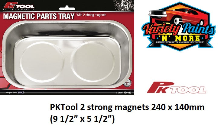 PKTool Magnetic Parts Tray 2 strong magnets 240 x 140mm (9 1/2” x 5 1/2”)