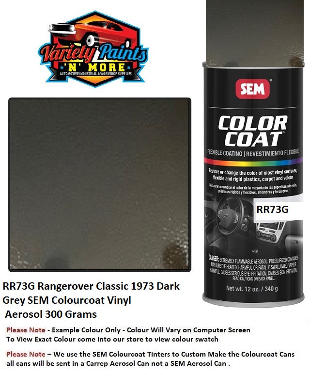 RR73G Rangerover Classic 1973 Dark Grey SEM Colourcoat Vinyl Aerosol 300 Grams