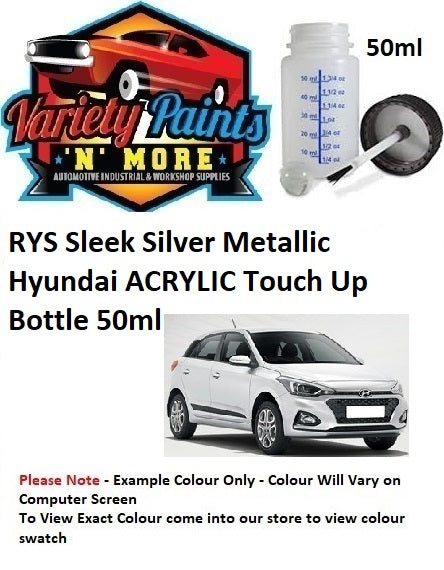 RYS Sleek Silver Metallic Hyundai ACRYLIC Touch Up Bottle 50ml