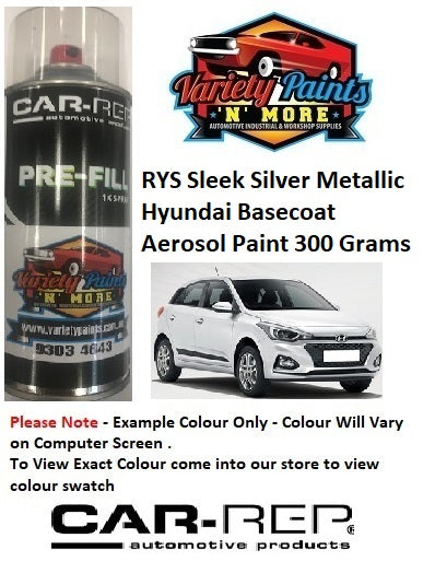 RYS Sleek Silver Metallic Hyundai Basecoat Aerosol Paint 300 Grams