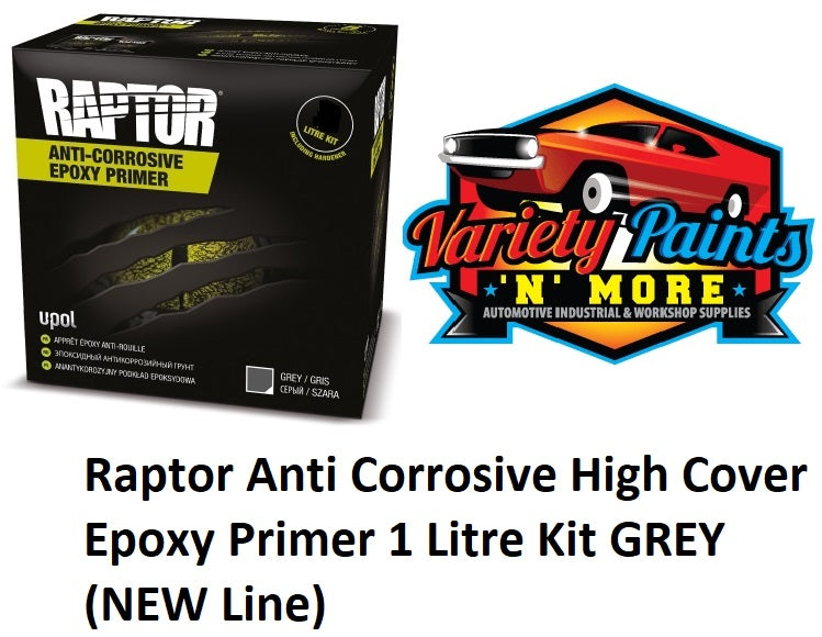 Raptor Anti Corrosive High Cover Epoxy Primer 1 Litre Kit GREY
