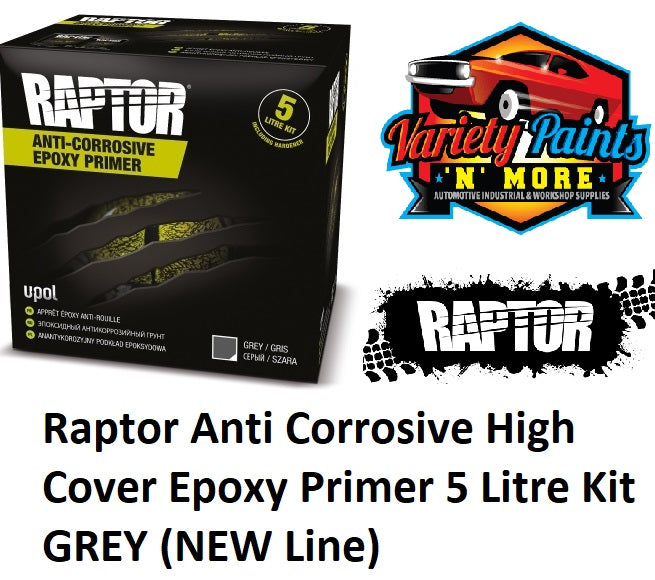 Raptor Anti Corrosive High Cover Epoxy Primer 5 Litre Kit GREY