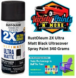 RustOleum 2X Ultra Matt Black Ultracover Spray Paint 340 Grams 