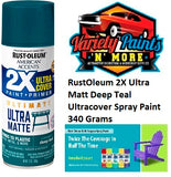RustOleum 2X Ultra Matt Deep Teal Ultracover Spray Paint 340 Grams 