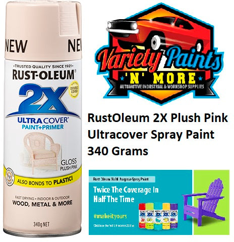 RustOleum 2X Gloss  Plush Pink Ultracover Spray Paint 340 Grams