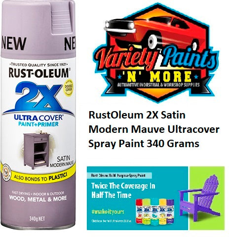 RustOleum 2X Satin Modern Mauve Ultracover Spray Paint 340 Grams