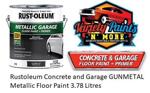 Rustoleum Concrete and Garage GUNMETAL Metallic Floor Paint 3.78 Litres