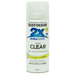 RustOleum 2X Satin Clear Ultracover Spray Paint 340 Grams