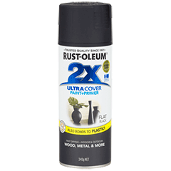 RustOleum 2X Flat Black Ultracover Spray Paint 340 Grams