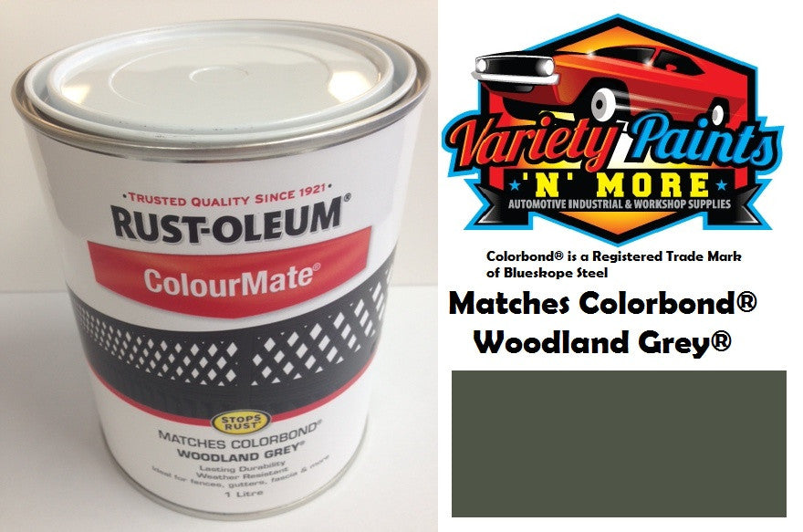 RustOleum Colourmate   Woodland Grey  Colorbond  1 Litre Paint