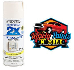 RustOleum 2X Satin Blossom White Ultracover Spray Paint 340 Grams
