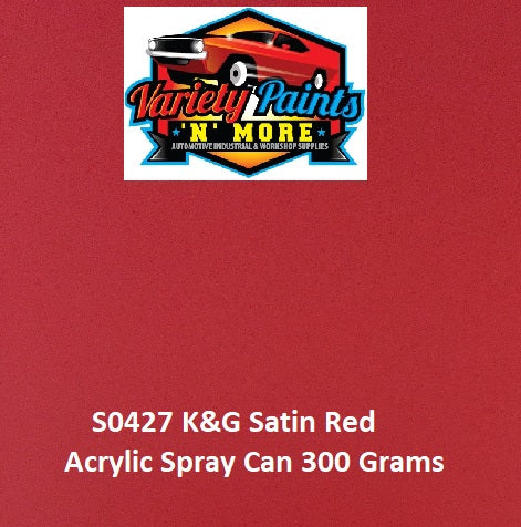 S0427 K&G RED Satin Valspar Acrylic Spray Paint 300 grams