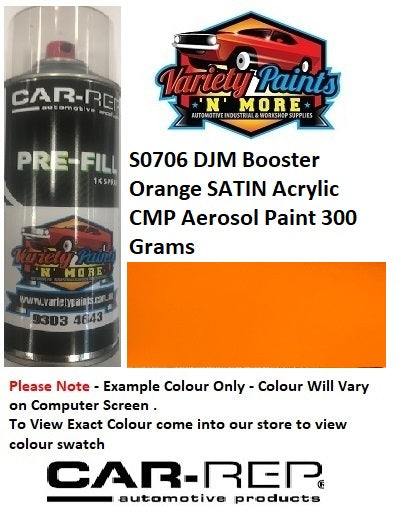 S0706 DJM Booster Orange SATIN Acrylic CMP Aerosol Paint 300 Grams