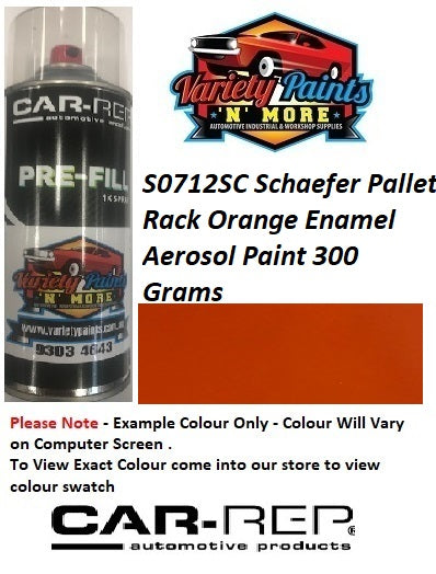 S0712SC Schaefer Pallet Rack Orange Enamel Aerosol Paint 300 Grams 