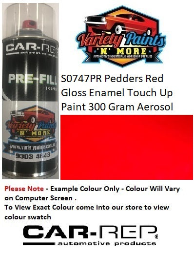 S0747PR Pedders Red Gloss Enamel Touch Up Paint 300 Gram Aerosol