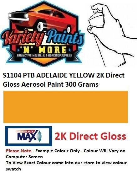 S1104 PTB ADELAIDE YELLOW 2K Direct Gloss Aerosol Paint 300 Grams