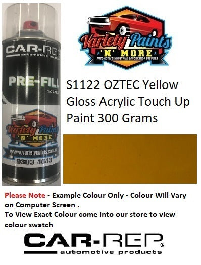 S1122 OZTEC/Gregio Yellow Gloss Enamel Touch Up Paint 300 Grams