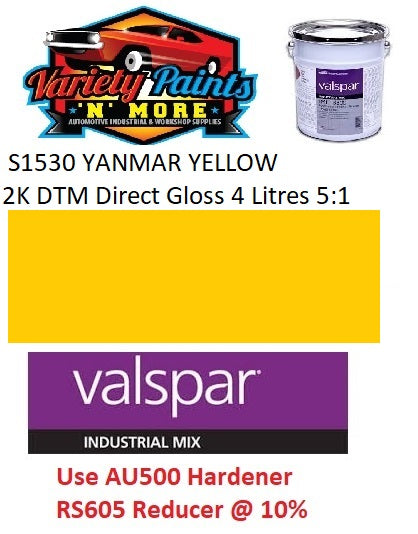 Yanmar Yellow S1530 2K Direct Gloss Polyurethane DTM Paint 4 Litre