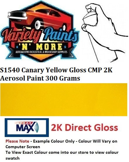 S1540 Canary Yellow Gloss CMP 2K Aerosol Paint 300 Grams