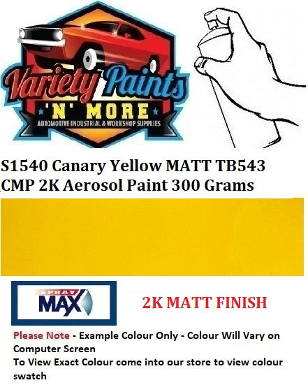 S1540 Canary Yellow MATT TB543 CMP 2K Aerosol Paint 300 Grams