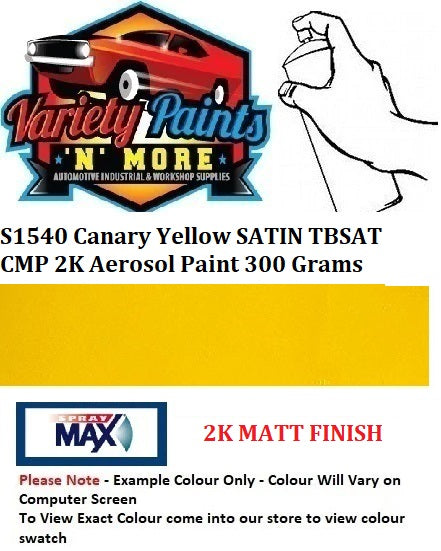S1540 Canary Yellow Satin TBSAT CMP 2K Aerosol Paint 300 Grams