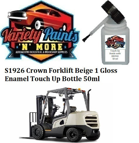 S1926 Crown Forklift Beige 1 Gloss Enamel Touch Up Bottle 50ml