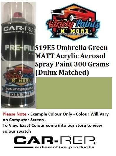S19E5 Umbrella Green MATT Acrylic Aerosol Spray Paint 300 Grams (Dulux Matched)