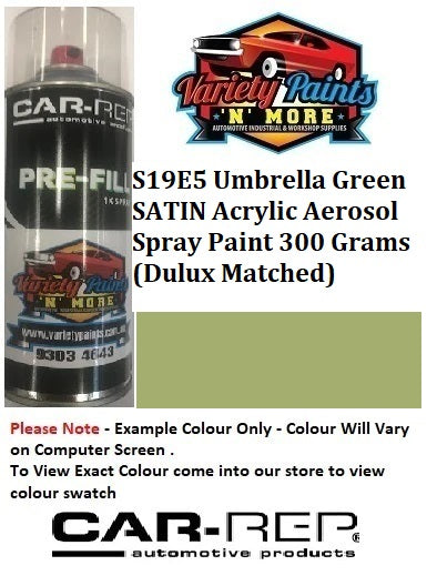 S19E5 Umbrella Green SATIN Acrylic Aerosol Spray Paint 300 Grams (Dulux Matched)