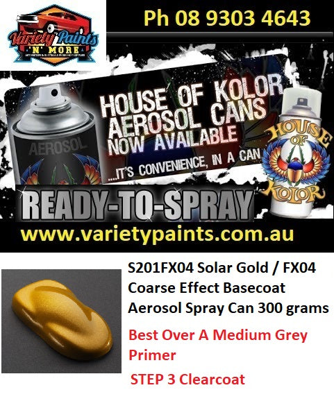 S201FX04 Solar Gold / FX04 Coarse Effect Basecoat Aerosol Spray Can 300 grams