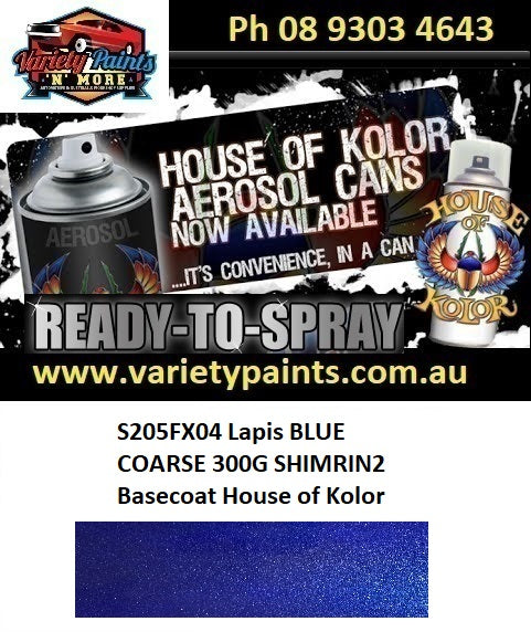 S205FX04 Lapis BLUE COARSE 300G SHIMRIN2 Basecoat House of Kolor