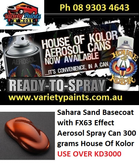 Sahara Sand Basecoat with FX63 Effect Aerosol Spray Can 300 grams House Of Kolor