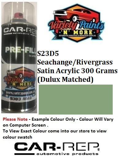S23D5 Seachange/Rivergrass SATIN Acrylic Aerosol Spray Paint 300 Grams (Dulux Matched)