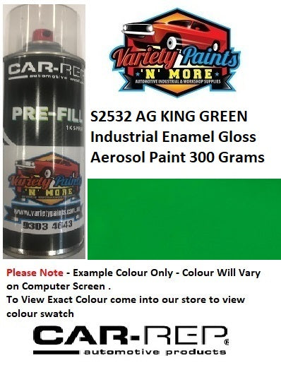 S2532 AG KING GREEN Industrial Enamel Gloss Aerosol Paint 300 Grams