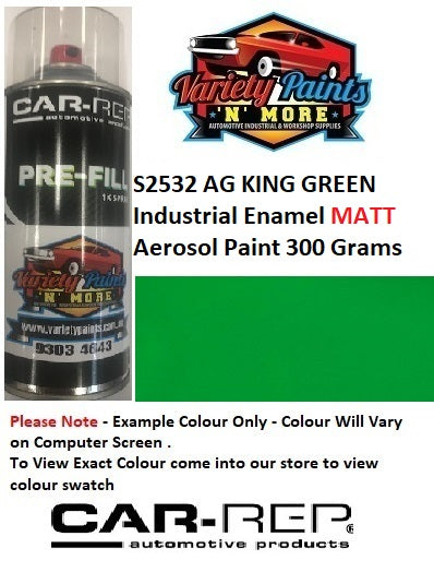 S2532 AG KING GREEN Industrial Enamel Matt Aerosol Paint 300 Grams