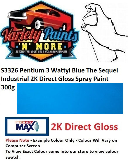 S3326 Cleanaway Blue /Pentium 3 Wattyl Blue The Sequel Industrial 2K Direct Gloss Spray Paint 300g 1IS 18A
