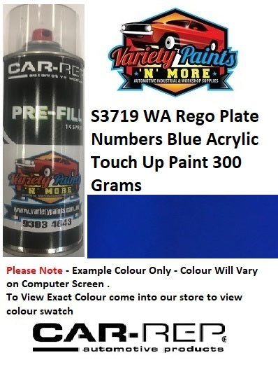 S3719 WA Rego Plate Numbers Blue Acrylic Touch Up Paint 300 Grams