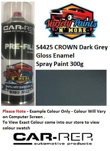 S4425 CROWN CHARCOAL Grey Enamel Gloss Spray Paint 300g 3IS 114