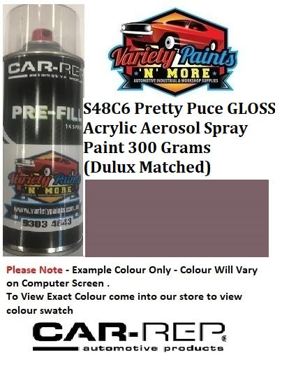 S48C6 Pretty Puce GLOSS Acrylic Aerosol Spray Paint 300 Grams (Dulux Matched)