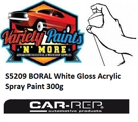 S5209 Boral White GOSS Acrylic Spray Paint 300g