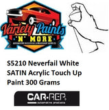 S5210 Neverfail White SATIN Acrylic Touch Up Paint 300 Grams