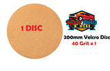 Smirdex 200mm 40 Grit Velcro Disc Single No Hole  