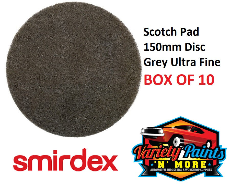 Scotch Brite 150mm Round Disc Grey Smirdex 10 PACK